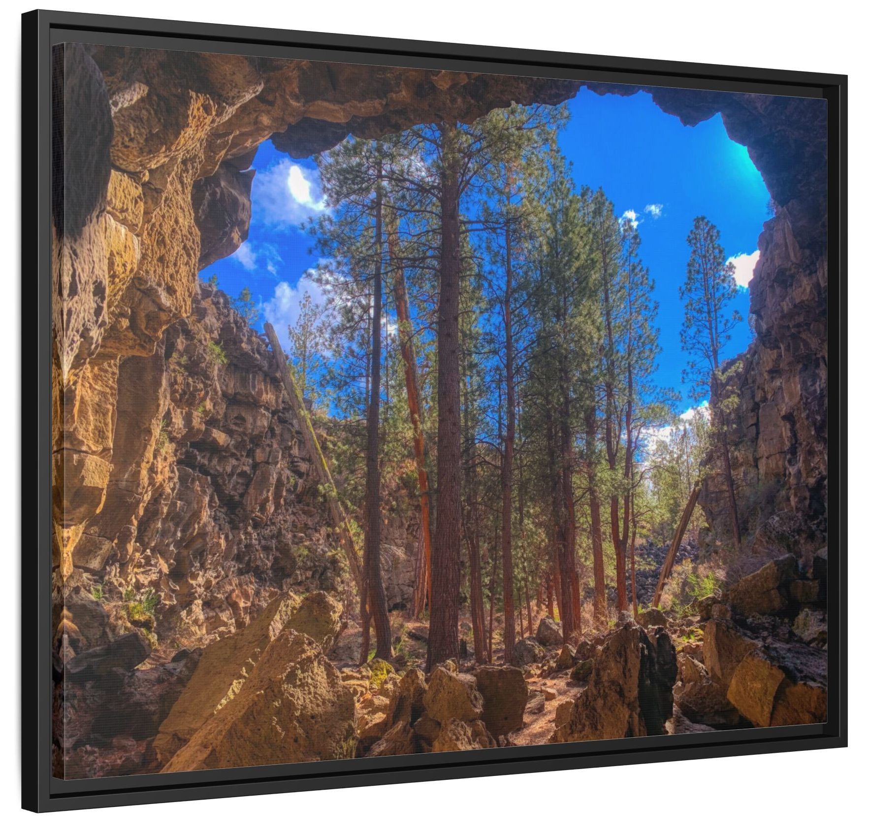 Cave Passage to a Hidden Forest - Framed Fine Art Matte Canvas - Image 4