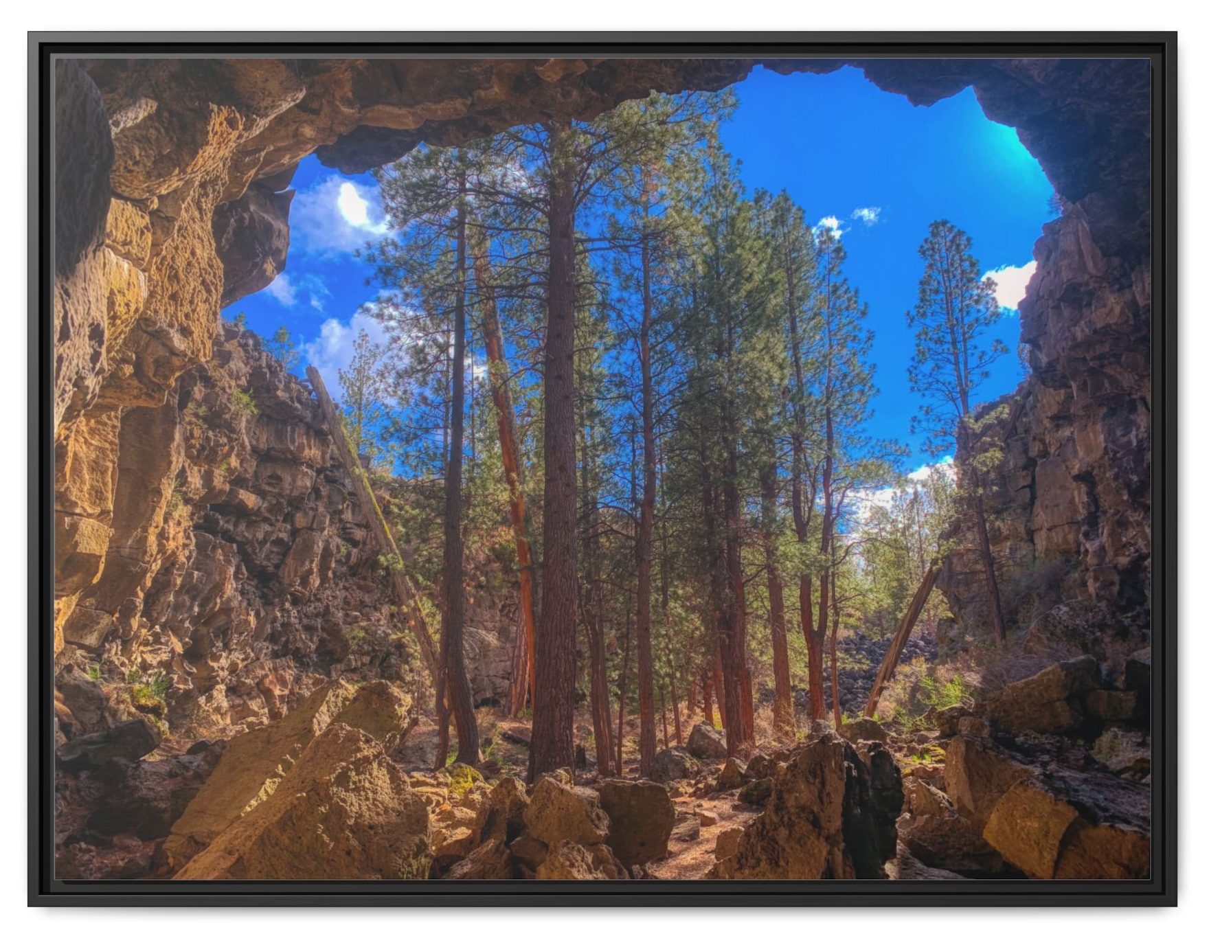 Cave Passage to a Hidden Forest - Framed Fine Art Matte Canvas - Image 5