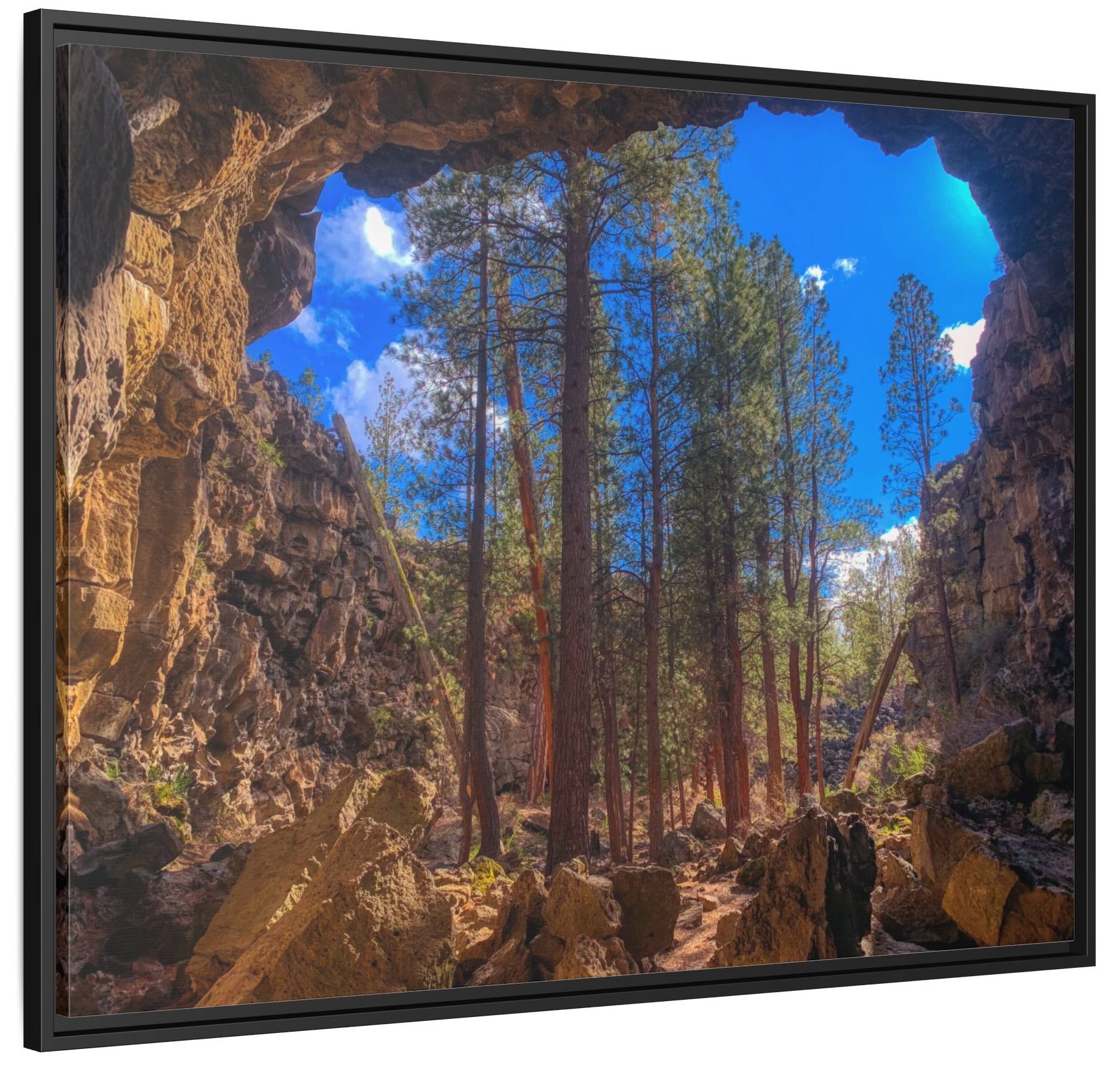 Cave Passage to a Hidden Forest - Framed Fine Art Matte Canvas - Image 6