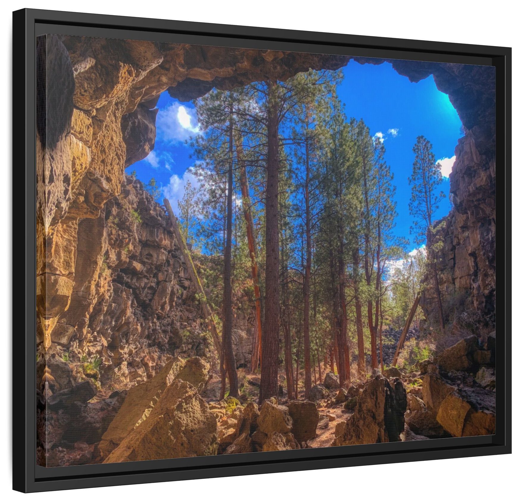 Cave Passage to a Hidden Forest - Framed Fine Art Matte Canvas - Image 2