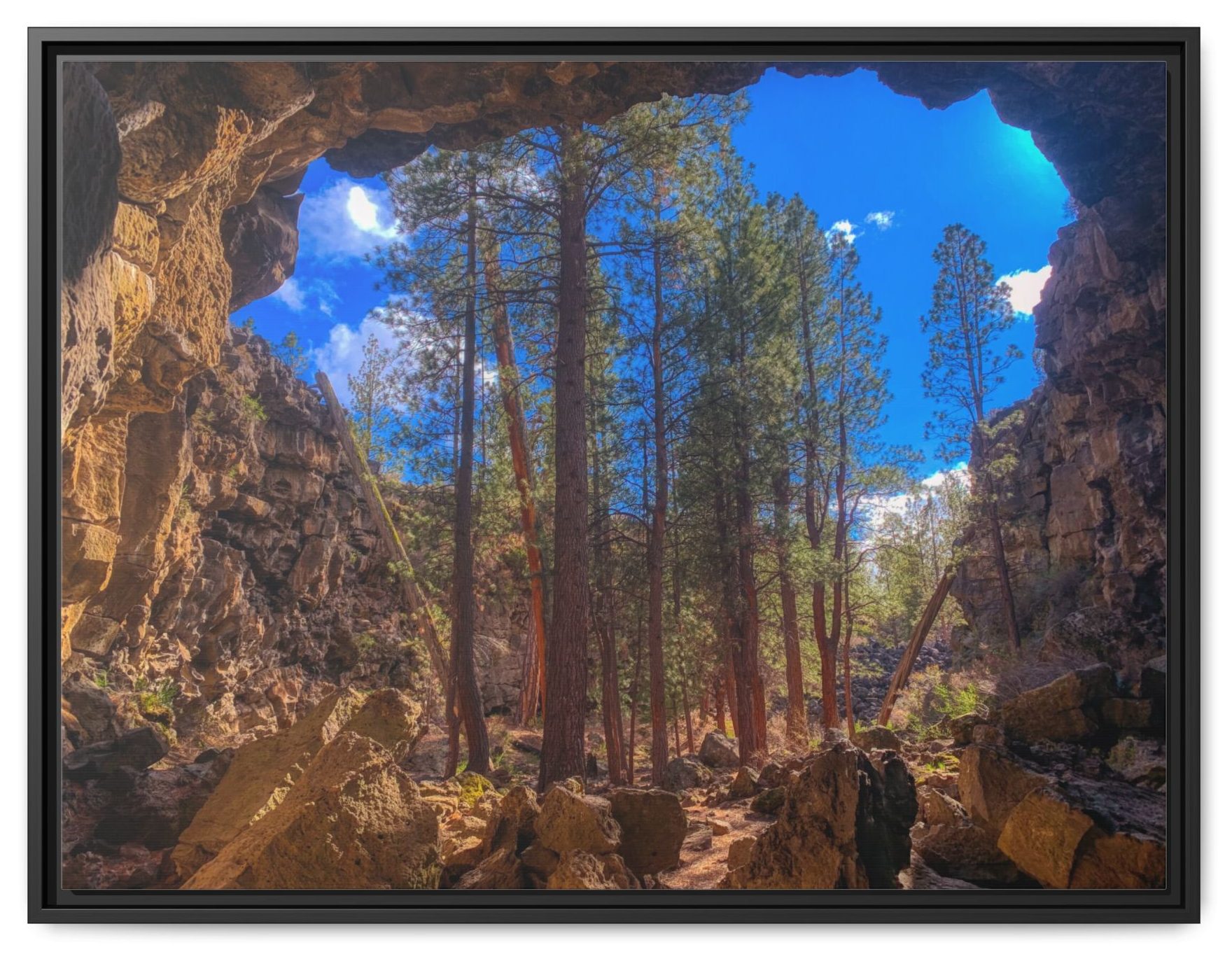 Cave Passage to a Hidden Forest - Framed Fine Art Matte Canvas - Image 3